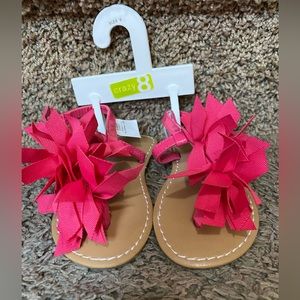 Crazy 8 pink flower sandals baby size 6